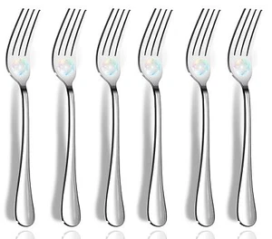 Forks, Dinner Forks, Set of 6 Top Food Grade Stainless Steel Table Forks 8 Inche - Picture 1 of 9