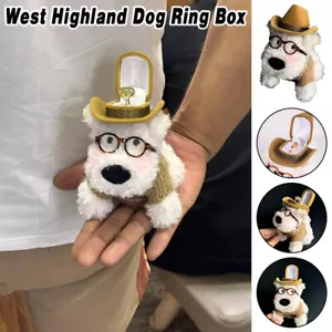 Mysterious Ring Box Small Storage Box Creative West Highland Dog Ring Box - Picture 1 of 11