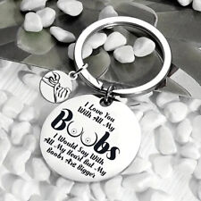 2pcs I Love You Boyfriend Gifts Stainless Steel Present Keyring Funny Keychain