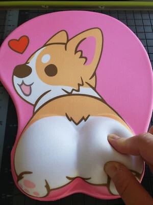 Cute Corgi dog butt cute 3d mouse pad soft wrist rest - 3 day shipping - USA  - Image 1 of 4