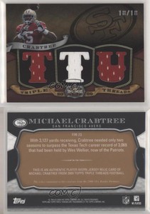 2009 Topps Triple Threads Relics Sepia /18 Michael Crabtree #TTR-23 Rookie RC