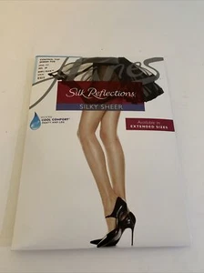 Hanes SILK REFLECTIONS Control Top Sheer Toe PANTYHOSE Barely Black Size AB 1 Pr - Picture 1 of 2