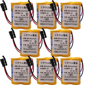 8er Pack BR-AGCF2W 6V Fanuc System SPS Akku A98L-0031-0011#L mit schwarzem Stecker - Bild 1 von 5