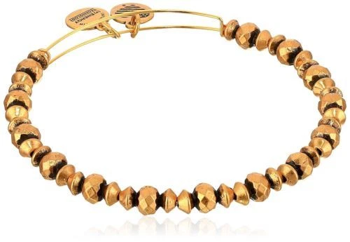 Authentic Alex and Ani Canyon Rafaelian Beaded Gold Bangle A16EB104RG