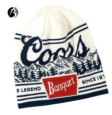 COORS Banquet Wrapping Jacquard Stone Knit Beanie The Legend Since 1873 Toboggan