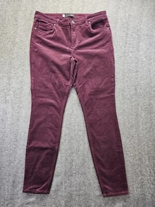 Kut From The Kloth Jeans Womens 14 Burgundy Corduroy Mia Toothpick Skinny - Picture 1 of 10