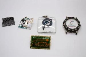 Florida Marlins memorabilia lapel pins, watch, key tag - Picture 1 of 2