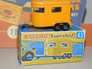 Vintage Lesney Matchbox Series no 43 Pony Trailer Diecast Orange with repro box - Picture 1 of 6