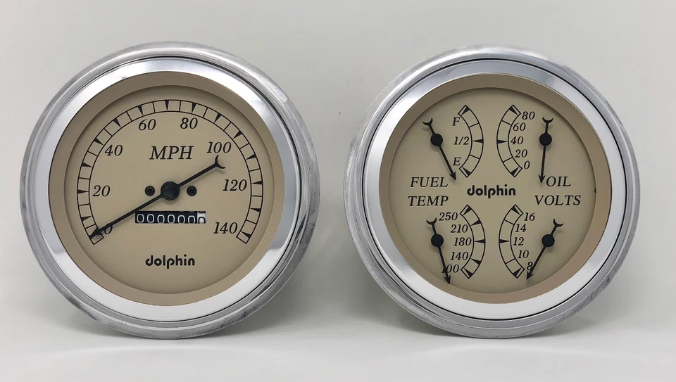 1947 1948 1949 1950 1951 1952 1953 Chevy Truck 5" calibre tablero conjunto bronceado Foto 1 de 4