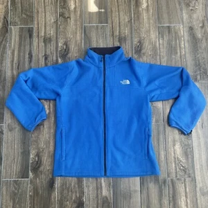 The North Face Full Zip Jacket Waffle Grid Fleece Blue Men Large - Picture 1 of 6