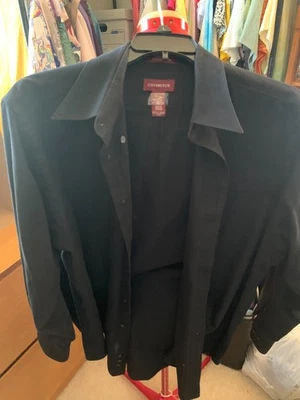 Camisa de vestir Covington negra XL 34-35 usada manga larga Foto 1 de 3