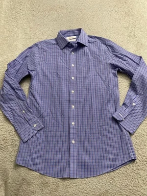 Roundtree & Yorke Gold Label Men Plaid Long Sleeve Button-Up Shirt Size 15 33 - Image 1 of 4