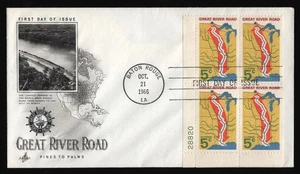 Bloque de placas Great River Road #1319 5c, artesanía artística [1] FDC **CUALQUIER 5 = ENVÍO GRATUITO** - Imagen 1 de 1