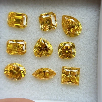 Golden Yellow Multishaped 1PCS 0.3ct-3ct Loose Moissanite Gemstone for Jewelry - Image 1 of 4