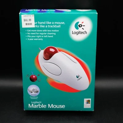 NEW Logitech Marble Mouse 904286-0403 Windows 98 PS2 Wired FACTORY SEALED - Image 1 of 4