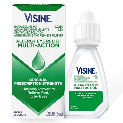 Gota para ojos analgésica Visine alivio ocular multiacción alivio enrojecimiento 1/2 OZ (15 ml) Foto 1 de 4