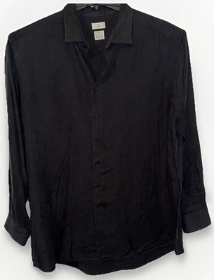 Etro Men Black on Black Paisley Jacquard Button Down Long Sleeve Shirt Size 46  - Image 1 of 4