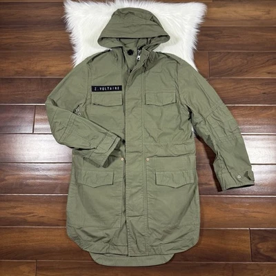Abrigo Chaqueta Parka Zadig & Voltaire Para Mujer Talla Pequeña Verde Con Capucha Drill King Foto 1 de 4