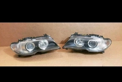 2004-2006 BMW E46 325Ci 330Ci Headlights LH RH Pair Set HID Xenon Adaptive - Image 1 of 4