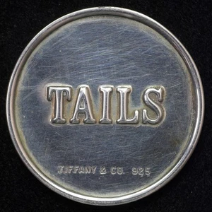 New York, NY Tiffany & Co. Heads Tails Flipper Coin Medal Token .925 Silver - Picture 1 of 2