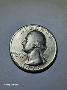 1974 Washington Quarter, No Mint Mark, Die Defect Errors, Reverse-Letters On Rim - Picture 1 of 24