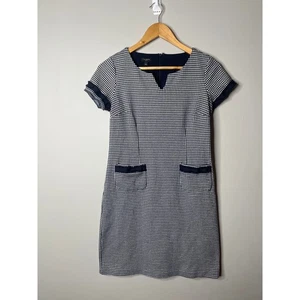 Talbots Petites Navy Checkered Dress 4P - Picture 1 of 6