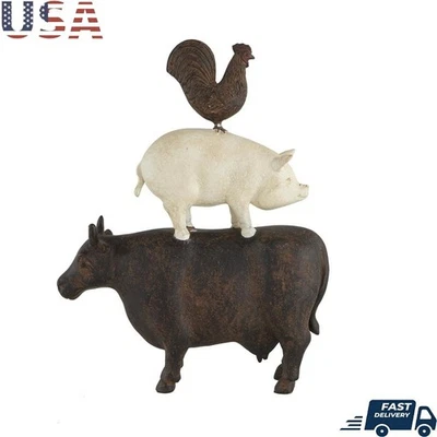 Animales de granja Escultura apilada Estatua de poliestireno Gallo Cerdo Vaca Decoración del hogar Nuevo Foto 1 de 4