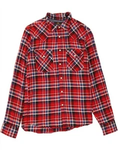 LEE Mens Slim Fit Flannel Shirt Small Red Check Cotton BZ09 - Picture 1 of 3