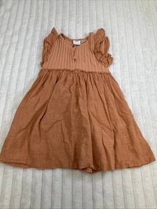 Zara Girls Brown Sleeveless Dress Size 4-5 - Picture 1 of 12