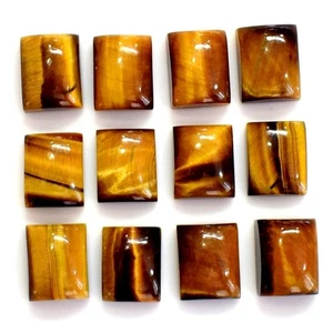 Natural Eye Golden Tiger Rectangle Cabochon 6x8mm to 20x25mm Loose Gemstone - Picture 1 of 2