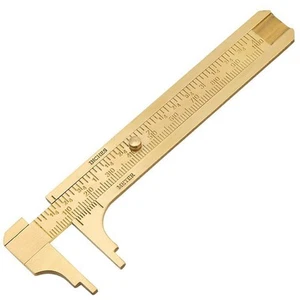 Brass Pocket Caliper with Double Scale Sliding Gauge Bead Measuring Tool Mill... - Picture 1 of 9