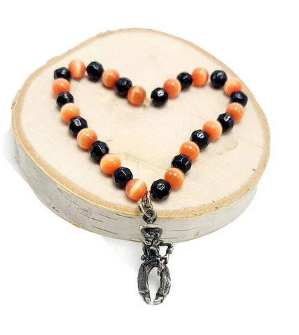 Handmade OSU Cowboys Inspired Orange & Black Beaded Stretch Bracelet Oklahoma Cover