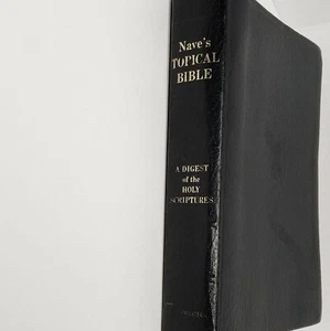 Nave's Topical Bible 1962 Black Bonded Leather Thumb Indexed - Picture 1 of 4