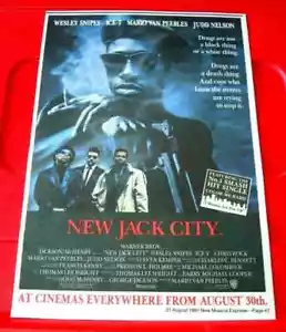 New Jack City Wesley Snipes/Ice-T ORIGINAL 1991 Press/Magazine ADVERT 11"x 7.5" - Foto 1 di 3