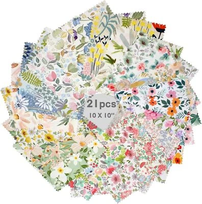 Layer Cake Fabric Squares Bundles for Quilting 10 inch Floral Cotton Percut - Image 1 of 4