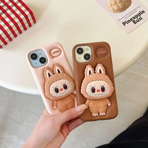 3D Cartoon LaBuBu Monsters Phone Case w / Holder for iPhone 16 15 14 13 12 11 - Picture 1 of 13