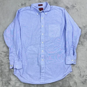 Vintage Chaps Ralph Lauren Shirt 16.5 Mens Blue Chambray Long Sleeve Made in USA - Picture 1 of 7