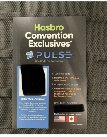 SDCC 2023 Hasbro QR Code IN HAND - DELIVERS IMMEDIATELY! Cover
