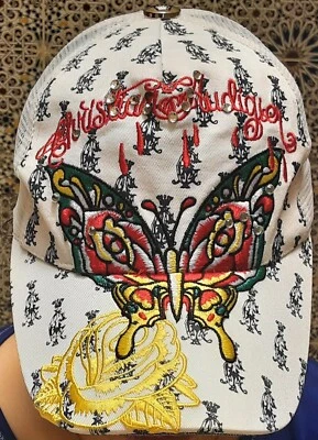 CHRISTIAN AUDIGIER LA - 'MARIPOSA Y FLOR' en GORRA DE BÉISBOL BLANCA Talla OSFA Foto 1 de 4