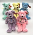 Ty Beanie Babies “Sherbet” the Pink, Green, Blue, Yellow & Purple Teddy Bear Set