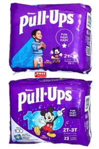 Huggies Pull Ups Jungen Trainingshosen Größe 2T-3T, 16-34 Pfund 23 Stück - 2er-Pack = 46 Stück - Bild 1 von 2