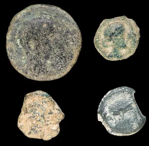 Hispania, periodo romano iberico, IV-I secolo a.C. - lotto di 4 monete. - Foto 1 di 3