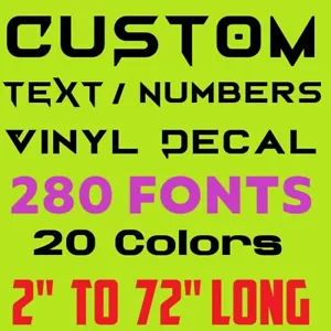 Calcomanía de texto vinilo letras pegatina personalizada letrero de negocios nombre HECHO A MEDIDA (2 - Imagen 1 de 17