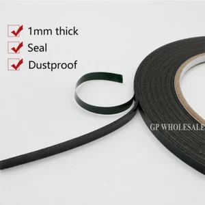 1mm Thick, two Sides Adhesive Black Sponge Tape for Phone Tablet Dustproof 5M - Picture 1 of 2