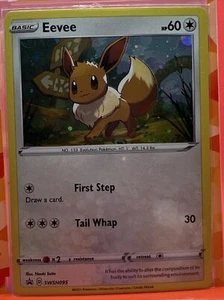 Eevee Holo GALAXY SWIRL SWSH 095 Black Star Promo 2021 Pokémon Card NM - Picture 1 of 3