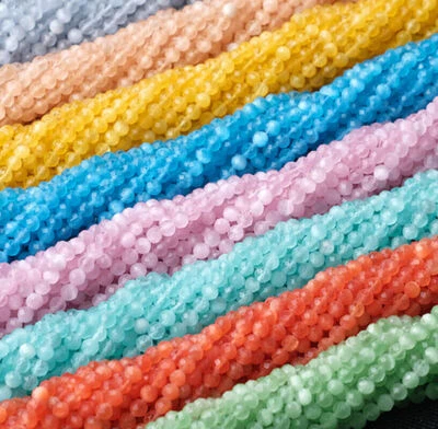 Venta al por mayor 3/4/6 mm facetado ópalo mexicano ojo de gato piedras preciosas cuentas sueltas redondas AAA Foto 1 de 4