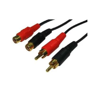 GP47 2 RCA Male to Twin RCA Female Gold Audio Extension Cable 3 Metres - Image 1 of 2