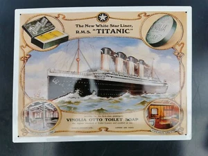 Vintage Retro Look Titanic Metal Sign Vinolia Soap 30x40cm (3.3) - Picture 1 of 2