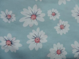 BAUMWOLLE GÄNSEBLÜMCHENMUSTER STOFFKLEID 3 METER KLEIDLÄNGE ~ BLAU - Bild 1 von 2