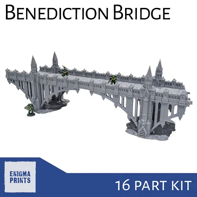ENIGMA PRINTS Benediction Bridge Ruins - 28mm Gothic 3D Printed Terrain for Tabletop Wargaming
